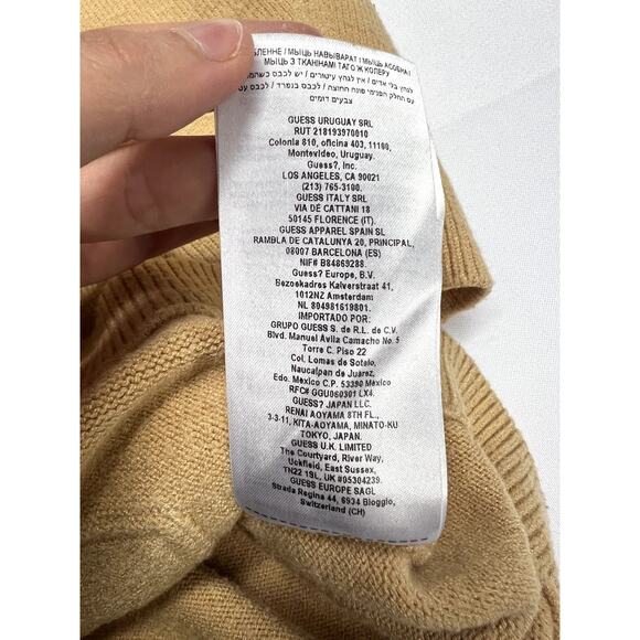 Guess Originals Cardigan Size Large Camel Tan Browns Grandpa Vintage Style - Picture 10 of 10